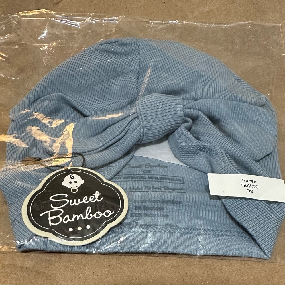Sweet bamboo Light Blue Baby Turban Hat